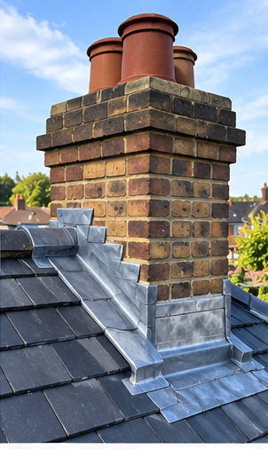 Illustrative image: Example of chimney flashing and leadwork