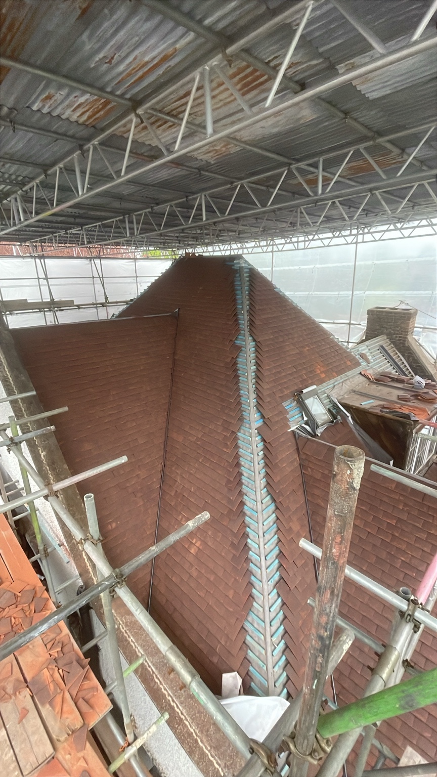 Completed tiled roof detail